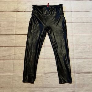 SPANX Black Faux Leather Leggings size small